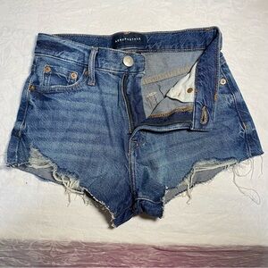 Aeropostale Vintage High Rise Shorty 000 XXS Cutoff Denim Jean Shorts Distressed